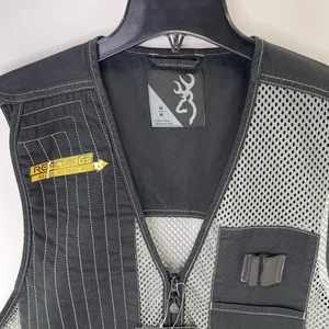 Browning Trapper Creek Mesh Shooting Vest Black Gray Size Medium - Picture 1 of 8