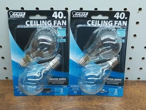 2x 2pack Feit Electric 40 Watt Clear Intermediate Base Ceiling Fan Light Bulb - Picture 1 of 6