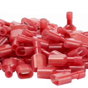 UL-gelisteter roter Stecker Spatenstecker 22-16 AWG, 100 Stück Nylon elektrische Klemmen... - Bild 1 von 7