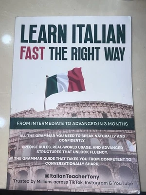 Learn Italian Fast The Right Way - From Beginner to Intermediate in 3 Months: Gr - Image 1 of 2