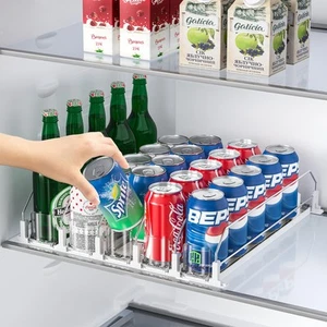Verbesserter Getränk Organizer für Kühlschrank, Platzsparender Kühlschrank Getränk Organizer, Aut... - Bild 1 von 7
