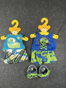 Build-A-Bear Workshop Ropa Lote 2 Trajes Pantalones Cortos Riptide Calavera Camuflados Zapatos - Imagen 1 de 5