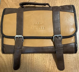 Borsa da toilette da viaggio Vetelli pieghevole vegan in pelle e tela da appendere - Foto 1 di 5