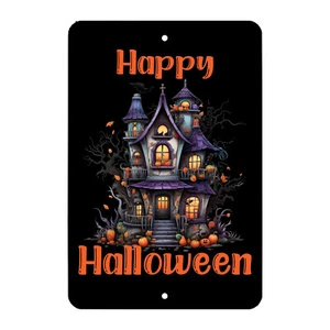 Scary Haunted House 2 Halloween Metal Sign - Wall Decor - Horror - Holiday - Art - Picture 1 of 1