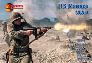 Mars Figures 32044 1:32 US Marines WW II 12 figures Plastic model kit - Picture 1 of 2