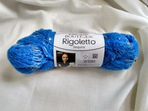Skein of Red Heart Boutique Rigoletto Sequins Scarf Yarn Periwinkle - Picture 1 of 2