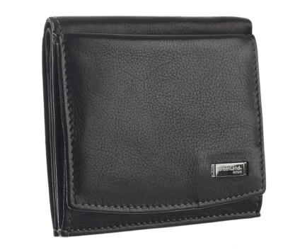 RFID Wiener Schachtel Luxus Herren Geldbörse Geldbeutel schwarz Leder Greenland - Bild 1 von 4