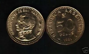 ARGENTINA 50 PESOS KM-83 1981 x 100 Pcs Lot JOSE DE SAN MARTIN UNC LATINO COIN - Picture 1 of 5