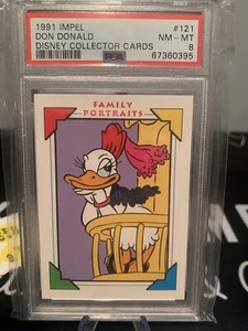 1991 Disney Impel Don Donald Duck #121 Daisy Family Portrait PSA 8 Near Mint - Picture 1 of 2