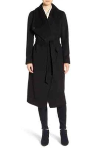 Cappotto donna Cole Haan nero firmato drappeggiato davanti avvolgente taglia 8 X4512 - Foto 1 di 3