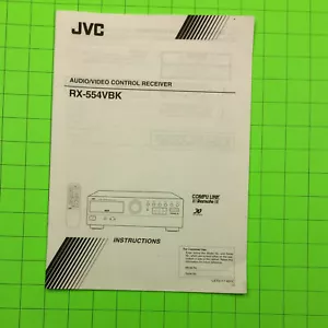 JVC RX-554VBK Receiver Stereo Amplifier Instruction Manual Book - Picture 1 of 3