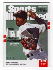 Topps X Sports Illustrated 2021 Pedro Martínez #27 blanco con rayas rojas #06/70 - Imagen 1 de 3
