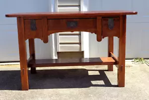 LARGER STICKLEY BROTHERS? DESK WITH 3 DRAWERS & ARCH'S, 48 X 30 - Picture 1 of 11
