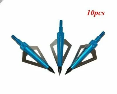 10pcs 100Grain 3-Blade Archery ArrowTips Heads Target Hunting Shooting Archery - Image 1 of 4