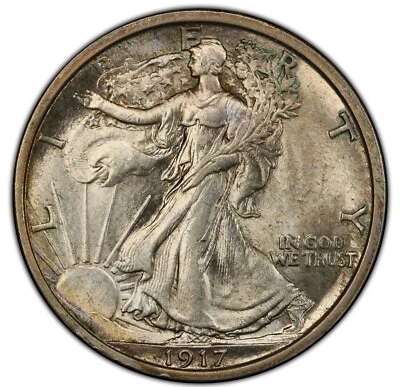 1917 - Walking Liberty Half Dollar - PCGS MS62 - SPECTACULAR SUPER PQ! - Image 1 of 4