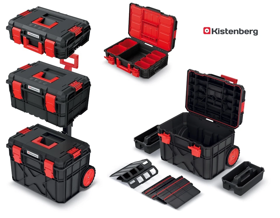 KISTENBERG Tough Modular System Mobile Workshop Tool Storage Box Wheels Platform To 120 kg