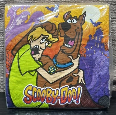 Vintage Scooby Doo Salsicha Festa Express Marca Registrada 16 Guardanapos de Papel Aniversário Novo - Imagem 1 de 4
