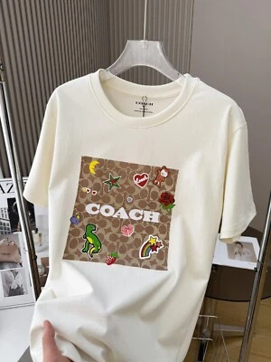 NWT COACH  Women’s Signature beige T-shirt  COTTON - Image 1 of 4