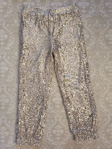 Art Class M 7/8 Girl Sequin Sparkly Silver Jogger Party Pants - Picture 1 of 5
