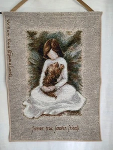 Willow Tree Tapestry Wall Hanging Girl & Dog Forever True Forever Friends 13x17 - Picture 1 of 10