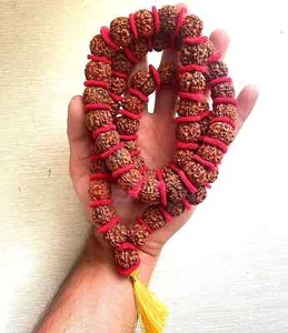 5 Mukhi Rudraksha / 5 Face Rudraksh Mala / Mahalaxmi Mala -54 Beads- Certified - Picture 1 of 4