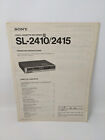 Vintage Sony Sl-2410/2415 Betamax Video Cassette Recorder Manual