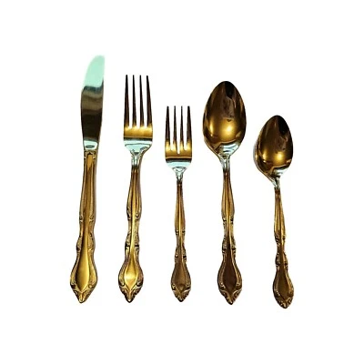 20 Piece IC Lifetime Flatware Japan- GOLD COLORED - Image 1 of 4