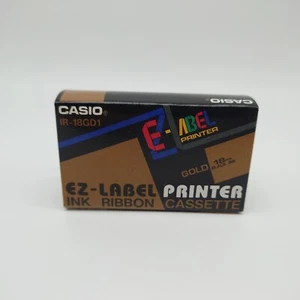 Genuine Casio IR-18GD1 EZ-Label Printer Ink Ribbon Cassette 18mm Gold Black Ink - Picture 1 of 4