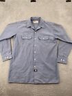 Dickies Work Shirt Adult LT Large Tall Light Blue Long Sleeve Collared Button Up