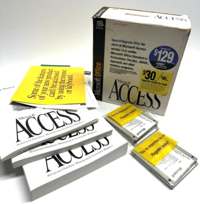 VINTAGE 1994 NOS Microsoft Office Access Version 2.0 Database Management System - Image 1 of 4