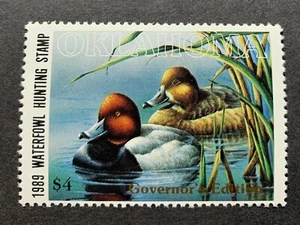 1989 OKLAHOMA - State Duck Stamp - Mint OG NH **GOVERNOR Ed.** - - Picture 1 of 2