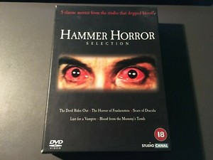 Hammer Horror Selection - 5 DVD's - Exclusive Art Cards - Acceptable Condition