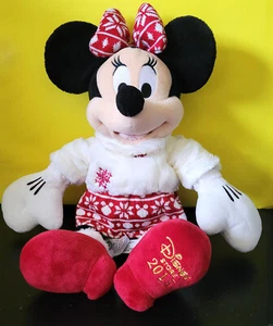 Disney Store Minnie Mouse Holiday Christmas 17" Plush 2015 - Picture 1 of 4