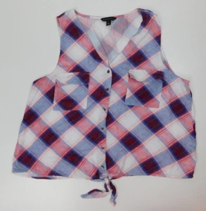 Rock & Republic Womens Red Plaid Sleeveless Top Size XL - Picture 1 of 10