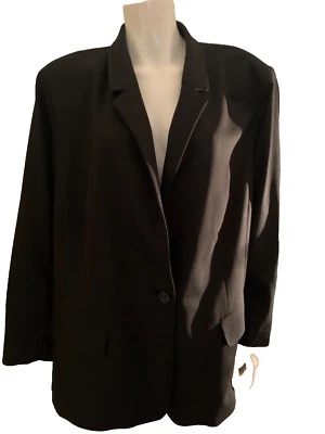 NEW Lane Bryant women’s career blazer one button pockets color black size 28 - Image 1 of 4