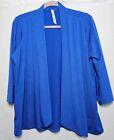 NY Collection Women's Petite Medium Blue 3/4 Sleeve Over Sweater Layered Look