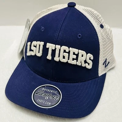 Zephyr LSU Tigers Harvest Curvature Trucker Hat Cap Adjustable Snap Purple NCAA - Image 1 of 4
