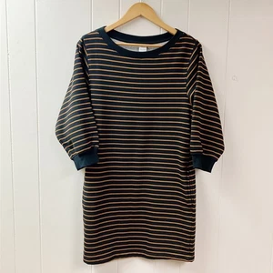 Nuevo sin etiquetas Vestido Sudadera Costero Náutico Preppy Rayas Amazon Essentials Pequeño - Imagen 1 de 8