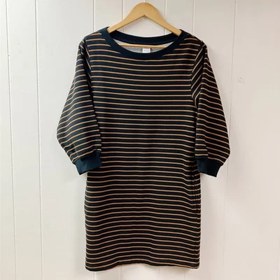 Nuevo sin etiquetas Vestido Sudadera Costero Náutico Preppy Rayas Amazon Essentials Pequeño Foto 1 de 4