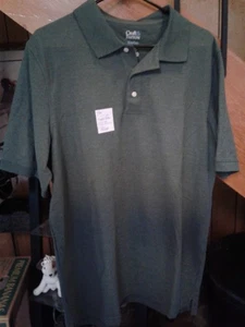 NWT Croft & Barrow Men’s Size Large Tall Green Easy Care Pique Polo Shirt - Picture 1 of 8