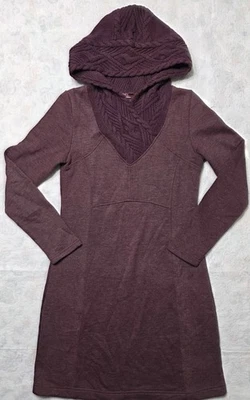 PRANA Maud Sweater Dress Hooded wide Bottom Purple Size Small - Image 1 of 4