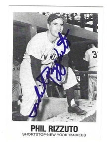 Autographed 1977 TCMA Galasso  PHIL RIZZUTO New York Yankees  Card #37 COA - Picture 1 of 1