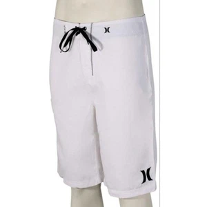 Hurley Men's Size 28 One and Only Boardshorts White Black Pocket New Rare - Picture 1 of 7