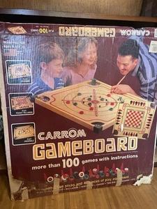 Vtg Carrom Model 108 Reversible Wood Gameboard Net Pockets Double Sided - Picture 1 of 8