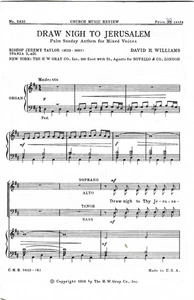 Draw Nigh to Jerusalem – David H. Williams / Bishop Jeremy Taylor – SATB - Picture 1 of 2