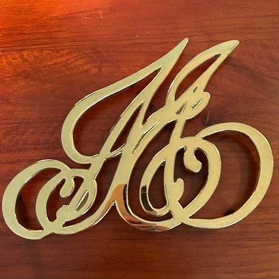 Vintage 1986 James Monroe Ash Lawn Highland Solid Brass Cypher Trivet - Image 1 of 4