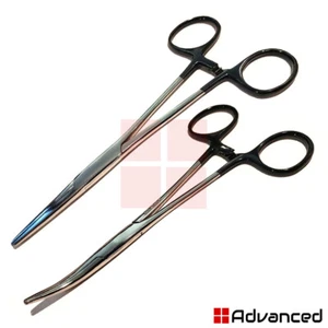 Kelly Forceps Clamp Hemostat Locking Serrated Jaws Surgical Pliers Black Grip CE - Picture 1 of 8