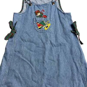 Vintage denim teddy bear dress  size 6 - Picture 1 of 4