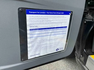 LEVC TXE clear plastic fare chart lens cover - Picture 1 of 2