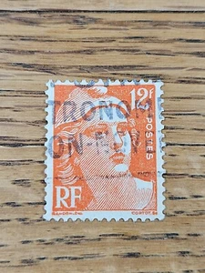 Frankreich Briefmarke Republique Francaise 12f gebraucht orange Marianne de Gandon - Bild 1 von 2